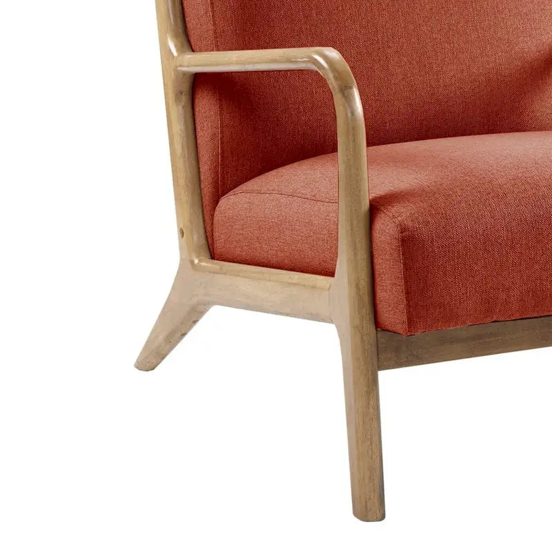Poltrona Mid-Century con Seduta Imbottita e Struttura in Legno