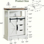 Mobiletto da Bagno a Terra con Anta Scorrevole a Fienile – 12P x 23.5L x 32A