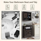 Mobiletto da Bagno a Terra con Anta Scorrevole a Fienile – 12P x 23.5L x 32A
